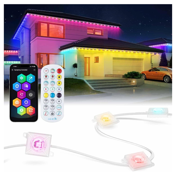 50FT Smart Permanent Outdoor Lights With App/Remote Control
