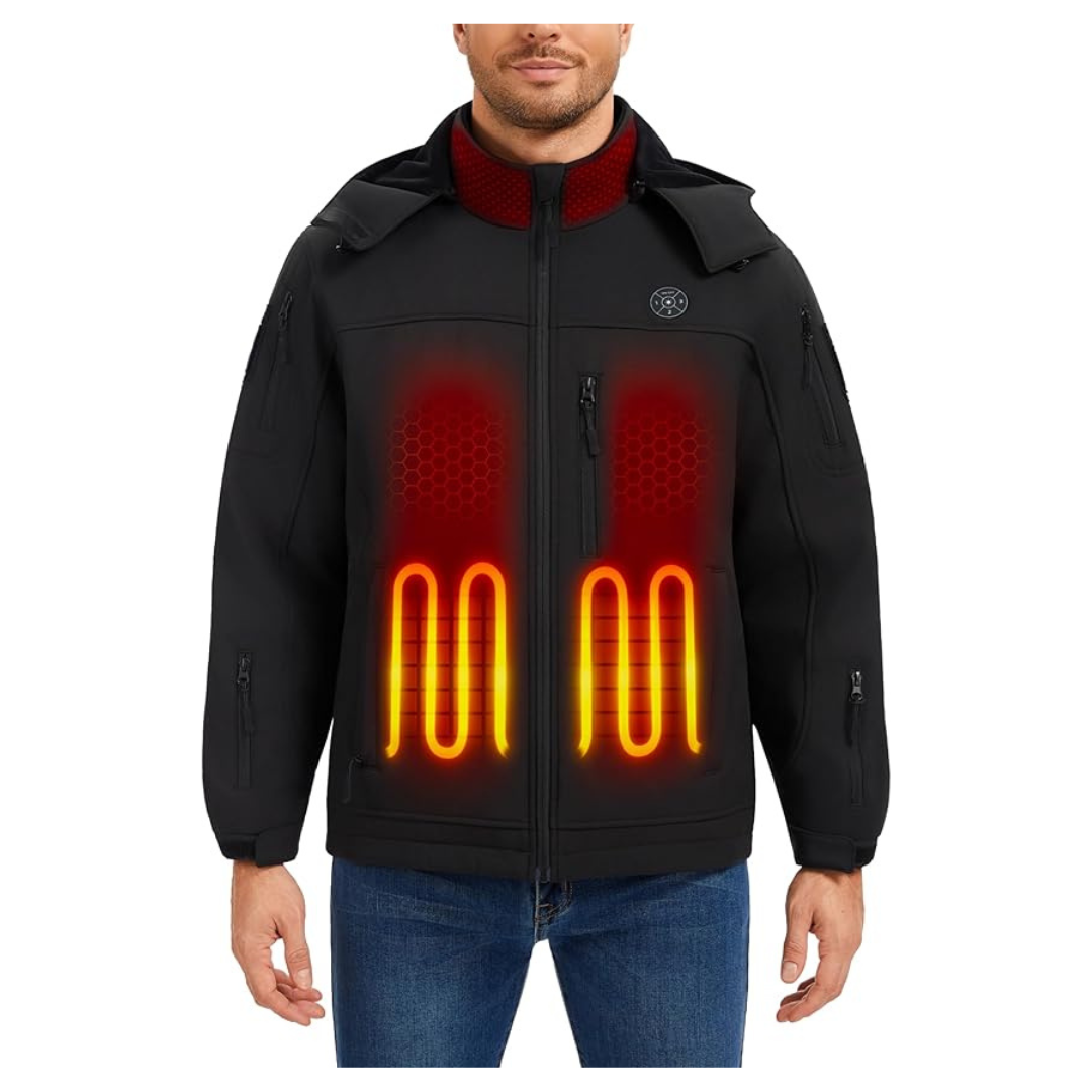 Men's Heated Jacket With 12000mAh Rechargeable Battery Pack