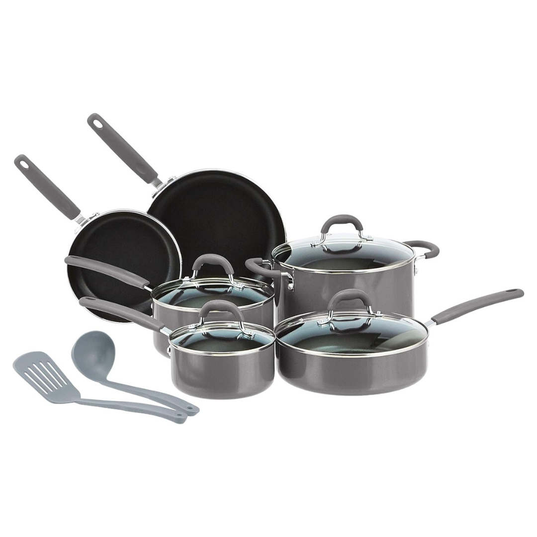 12-Piece Amazon Basics Ceramic Non-Stick Cookware Set