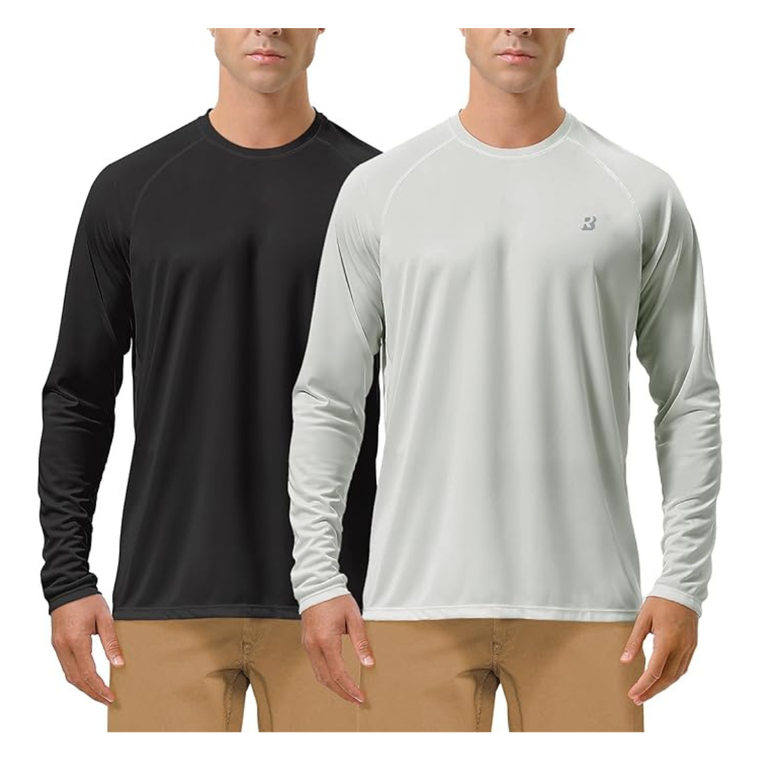 2-Pack Men's UPF 50+ Sun Protection Long Sleeve Shirts