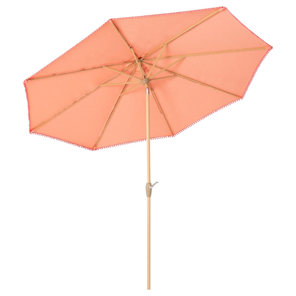10FT Tempera Auto-Tilt Patio Umbrella With Fringe