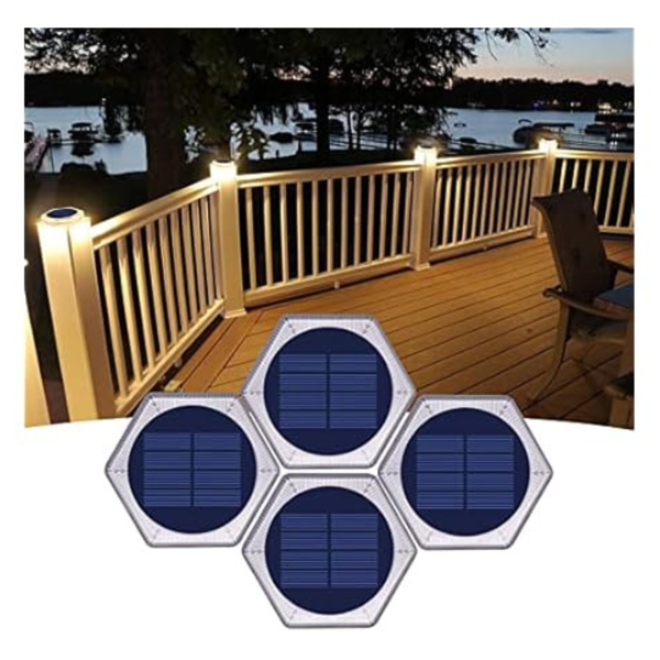 4-Pack YiLaie Solar Powered Outdoor Auto On/Off Deck Lights