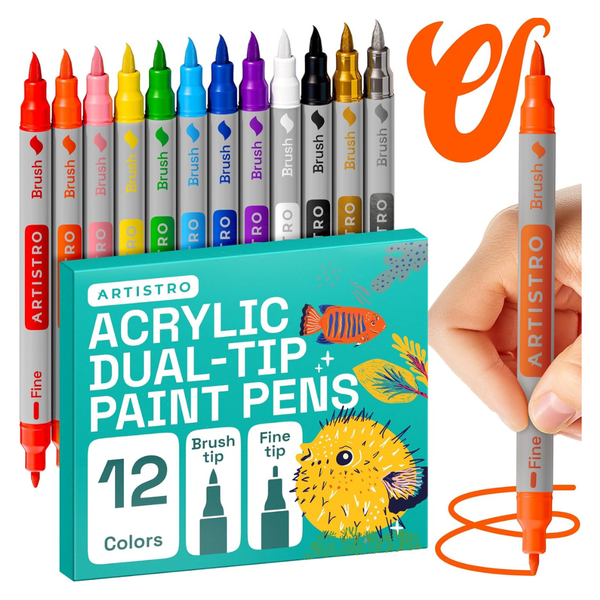 Artistro 12 Dual Tip Acrylic Paint Markers