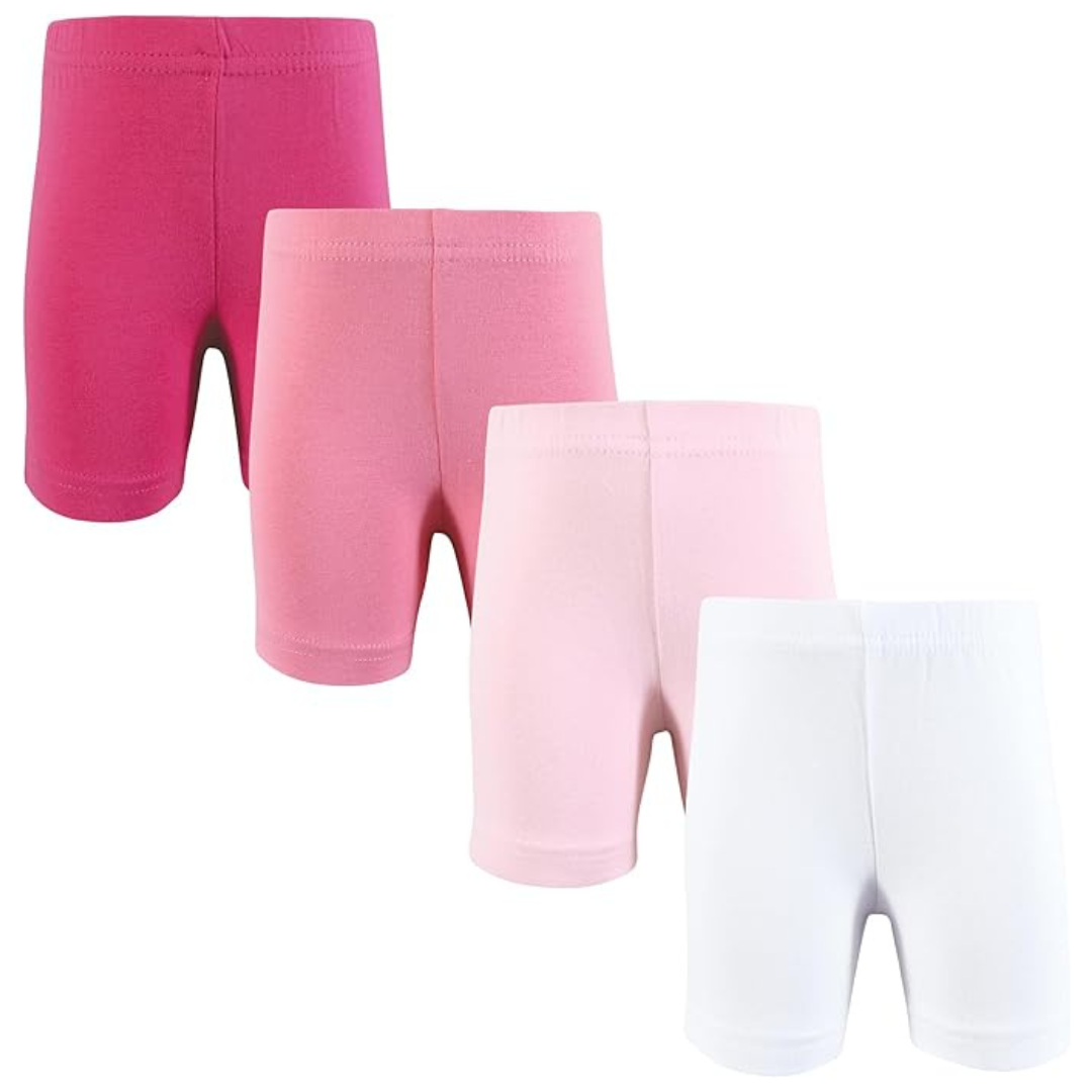 4-Pack Hudson Baby Infant Girls Shorts