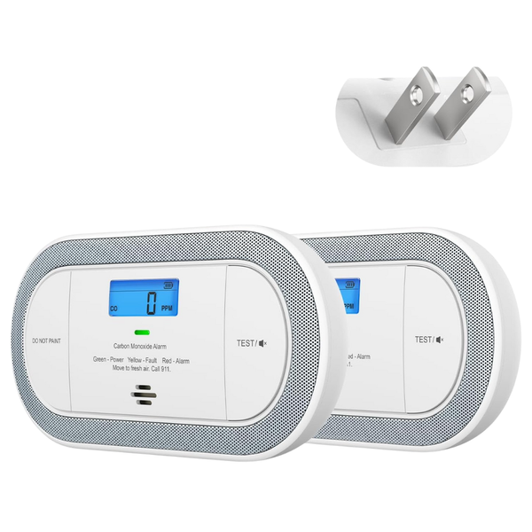 2-Pack X-Sense Plug-in Carbon Monoxide Detector W/ AAA Battery Backup
