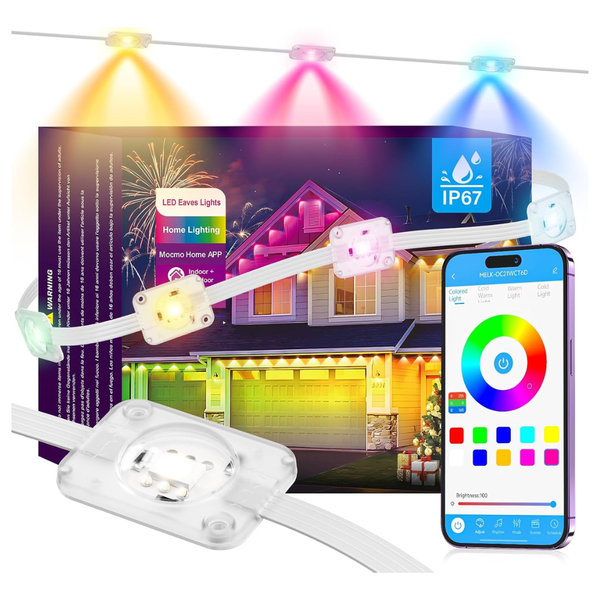 50FT Clownya Permanent Smart Outdoor LED String Lights