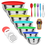 ENVTEK Stainless Steel Mixing Bowl With Lids Set