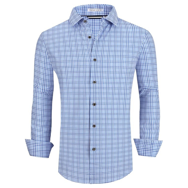Alex Vando Men's Wrinkle Free 4-Way Stretch Casual Shirts