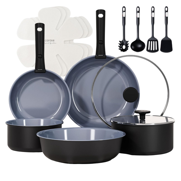 17-Piece Carote Ceramic Nonstick Cookware Set