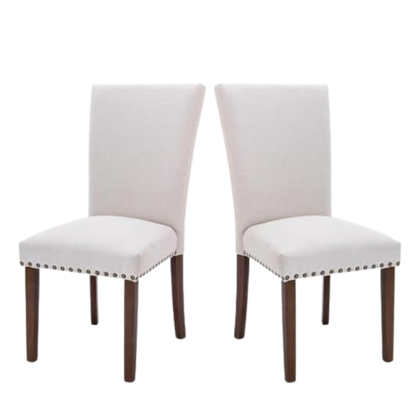 Set Of 2 Colamy Fabric Upholstered Parsons Dining Chairs