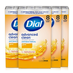 32-Count (4pk x 8ct) 4-Oz Dial Antibacterial Deodorant Bar Soap (2 Scents)