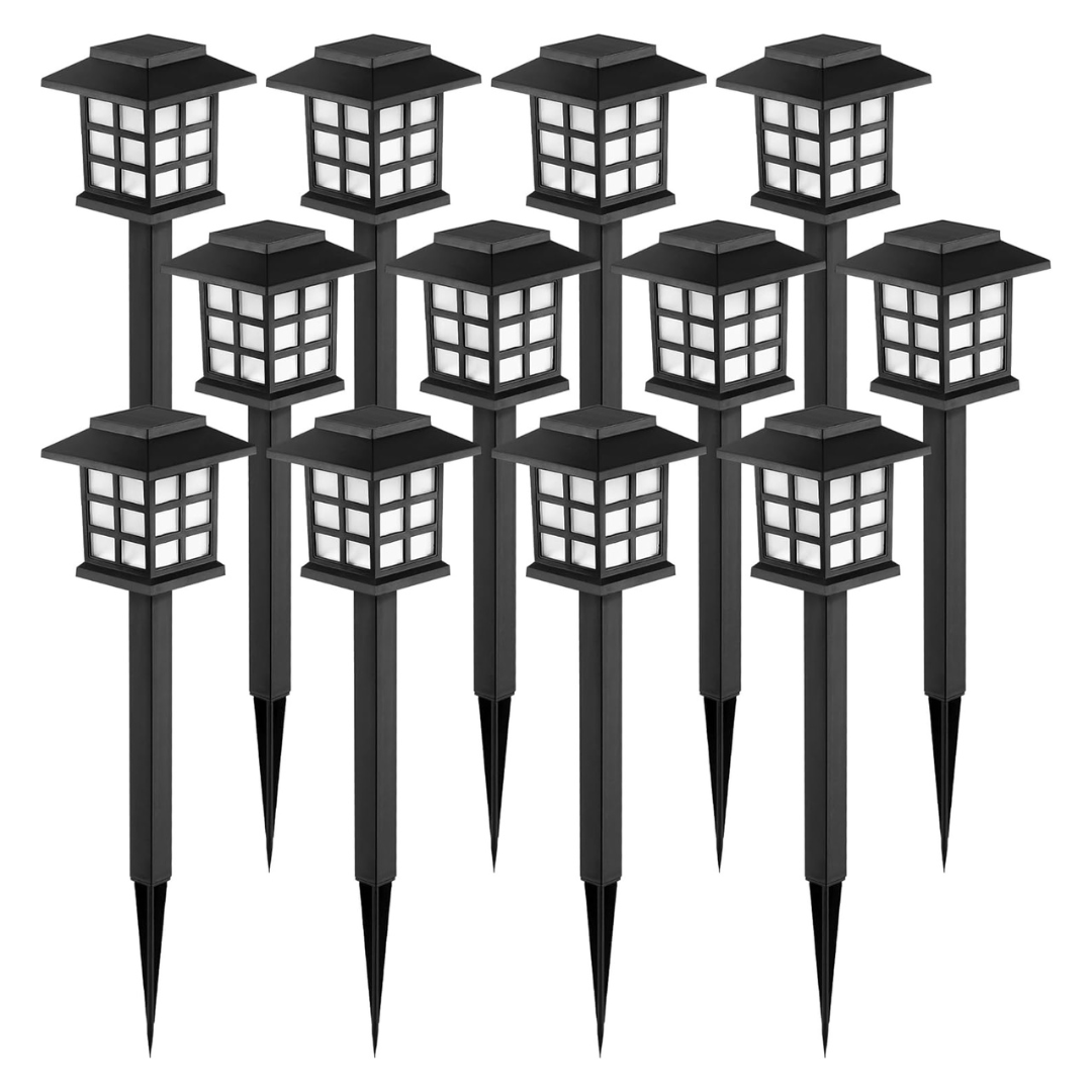 12-Pack Waterproof LED Solar Walkway Lights