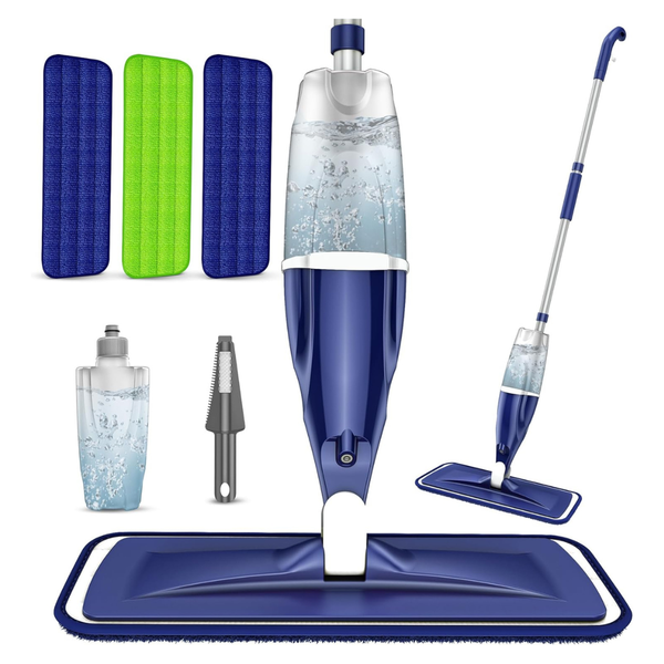Wet Dry Microfiber Spray Mop with 3 Washable Reusable Pads