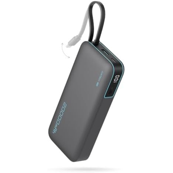 Cuktech 20000mAh 45W Power Bank with Built-In USB-C Cable