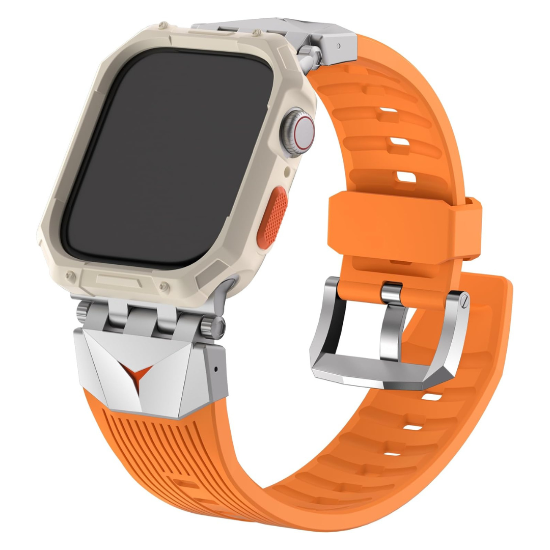 Men's Rugged TPU Apple Watch Band with Bumper Case