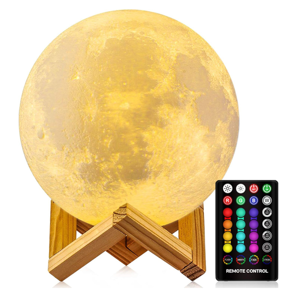 16 Colors Rechargeable Moon Lamp with Stand & Remote