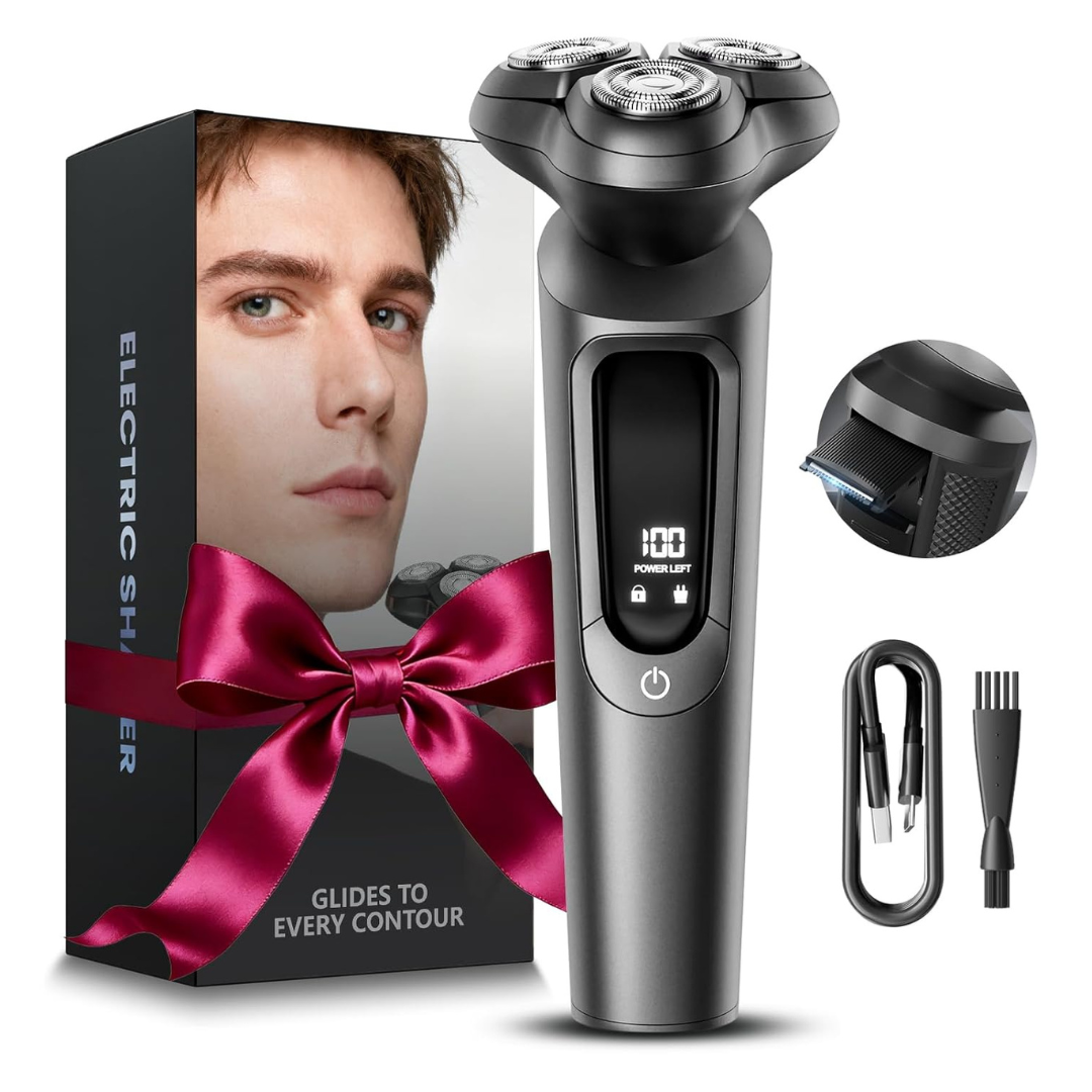 Men's Waterproof Wet Dry Shave Electric Razor w/ Type C Quick Charge