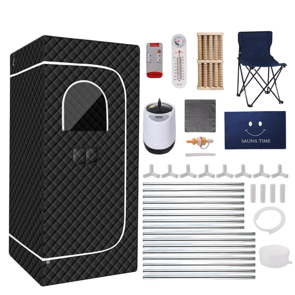 Portable 9-Level 1000W Power Sauna Box w/ 2.6L Steam Generator