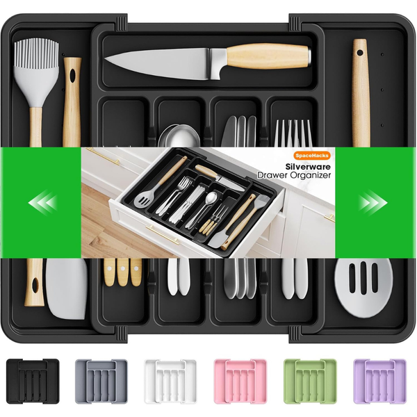 SpaceHacks Expandable Utensil Drawer Organizer