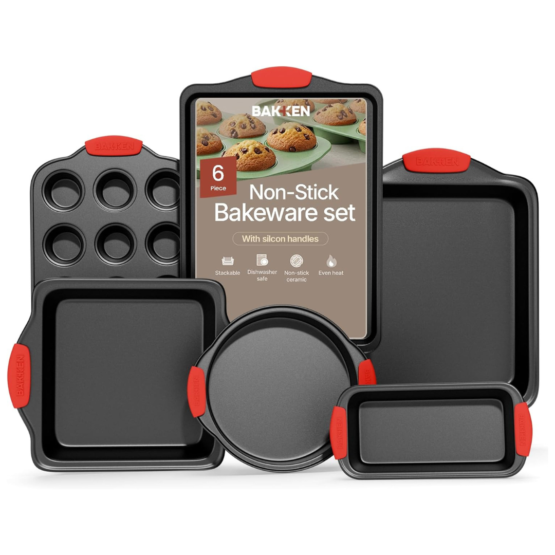 6-Piece Deluxe Non-Stick Black Coating Bakeware Set