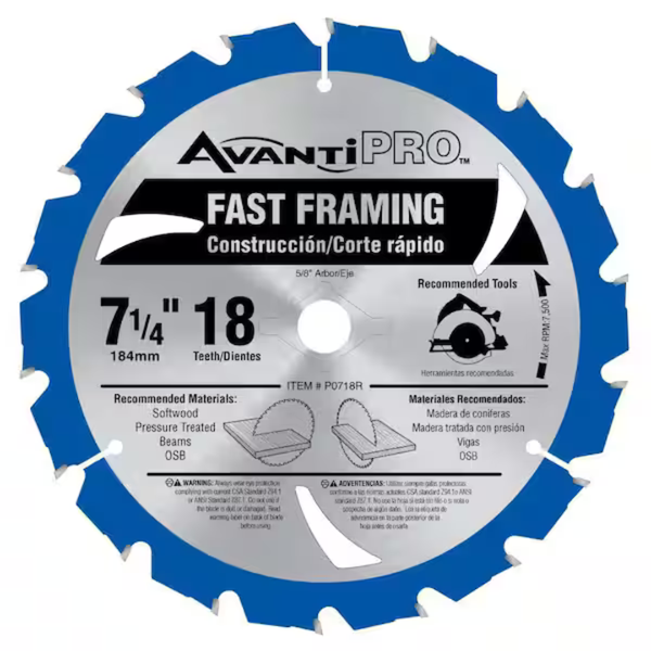 Avanti Pro 7-1/4" x 18-Teeth Fast Framing Saw Blade