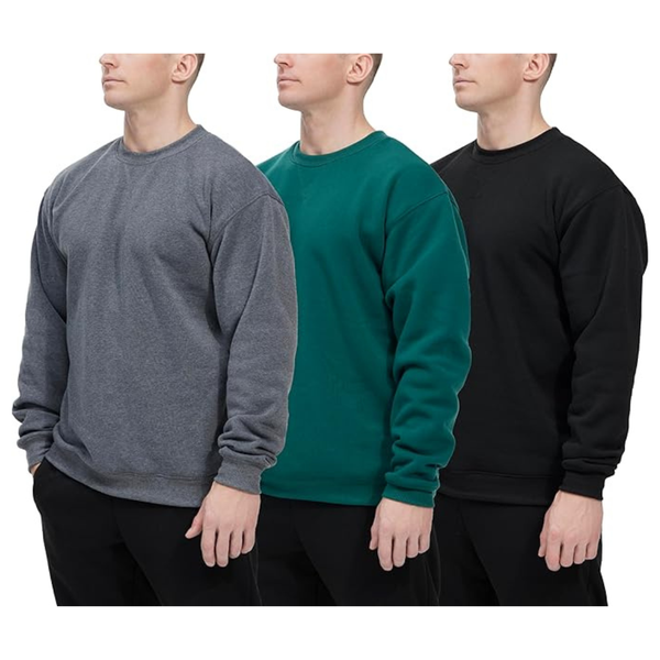 3-Pack Men's Casual Crewneck Sweatshirt