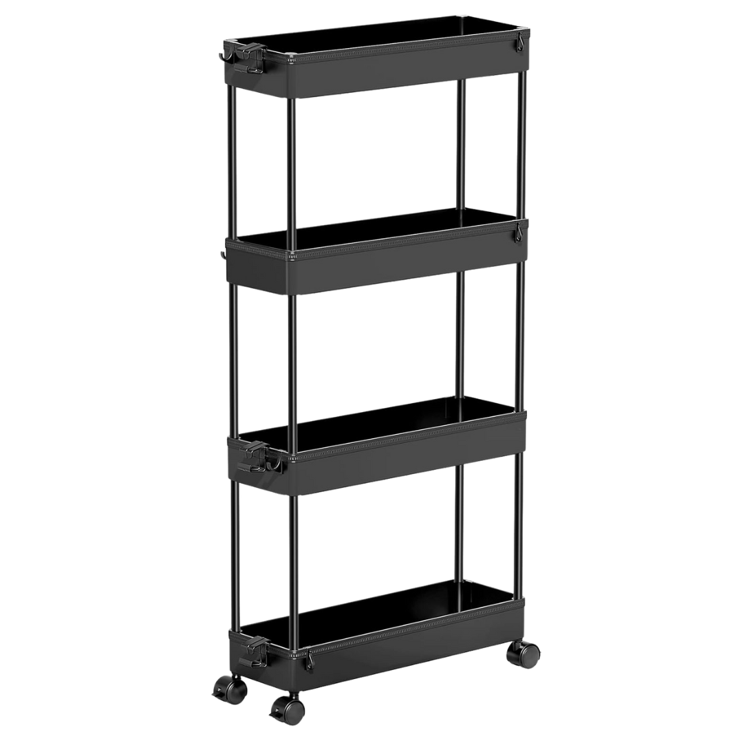 Spacekeeper 4-Tier Slim Rolling Storage Cart