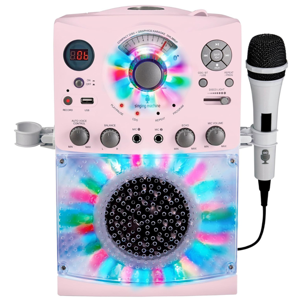 Singing Machine Portable Karaoke Machine W/ Microphone Bluetooth & Lights