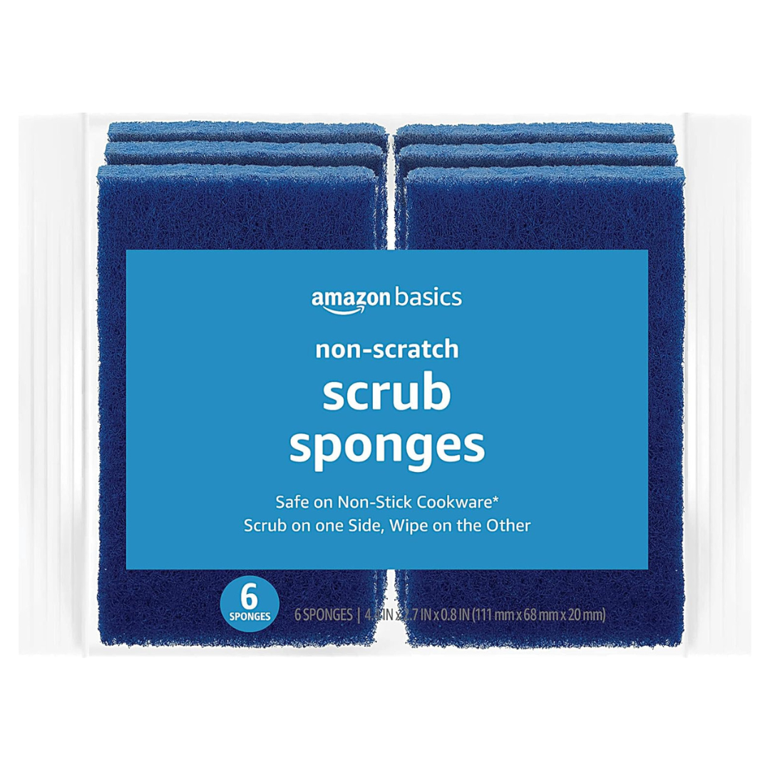 6-Pack Amazon Basics Non-Scratch Sponges (5.4" x 2.4" x 0.8")