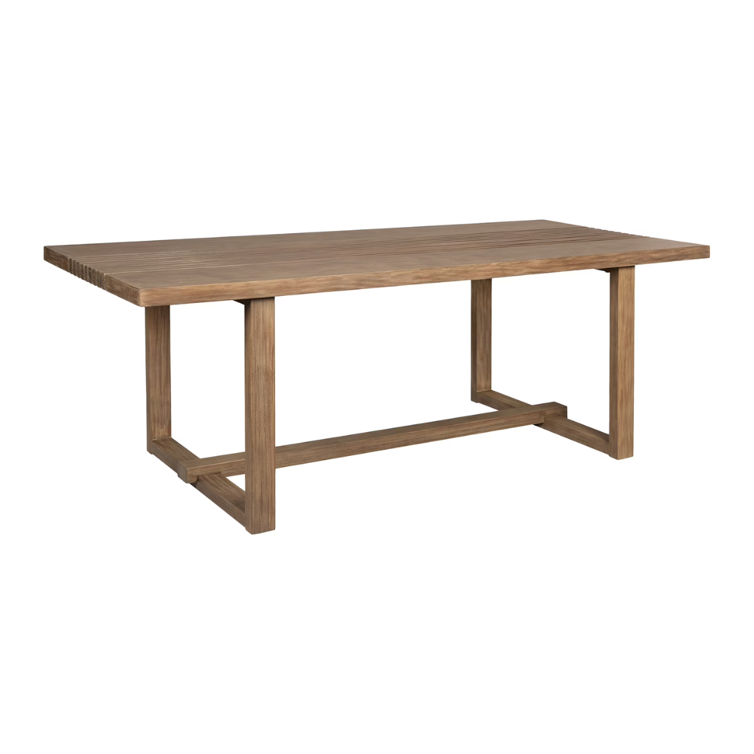 Vivid Outdoor Patio Dining Table In Light Eucalyptus Wood