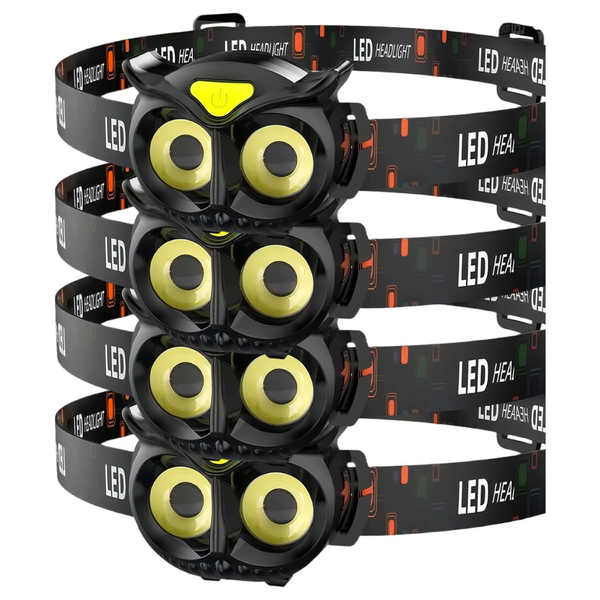 4-Pack Ultra-Bright Compact & Lightweight Owl Headlamp