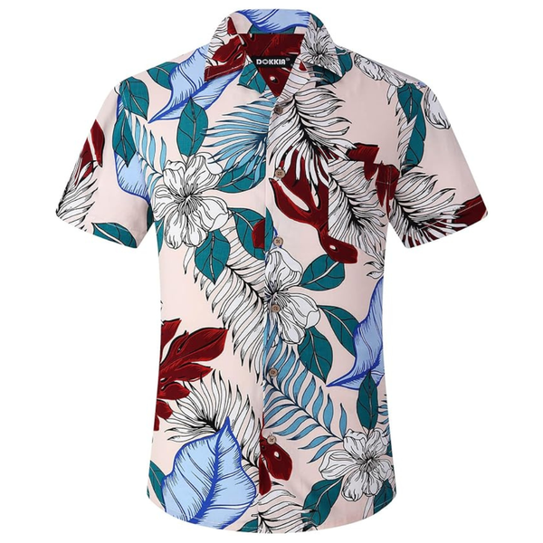Men's Tropical Floral Luau Beach Aloha Hawaiian Shirt