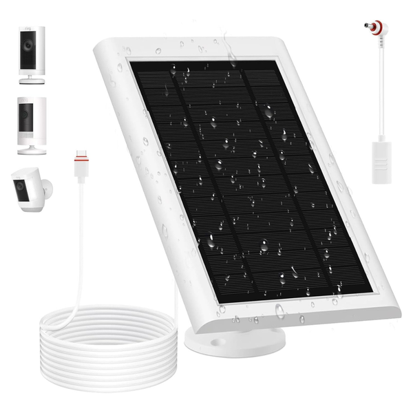 5W Solar Panel For 2nd Gen Ring Camera W/ 10ft Long Cable