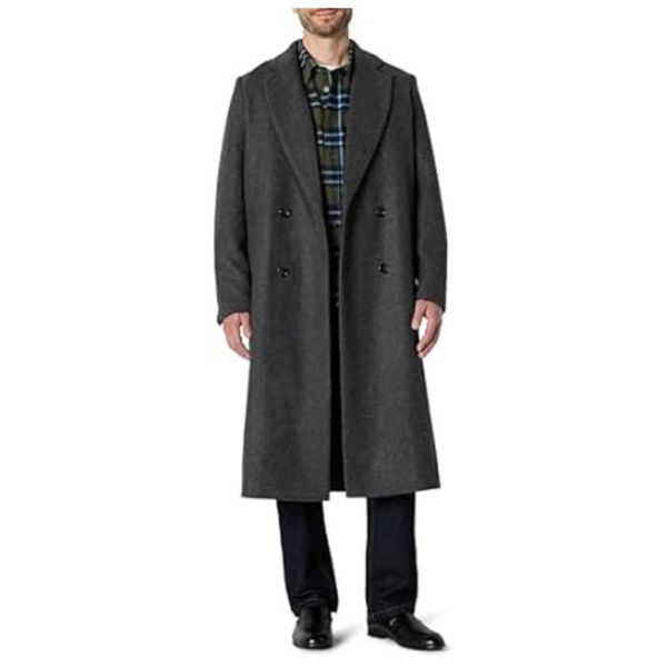 Amazon Essentials Men's Relaxed-Fit Wool Blend Longline Topcoat