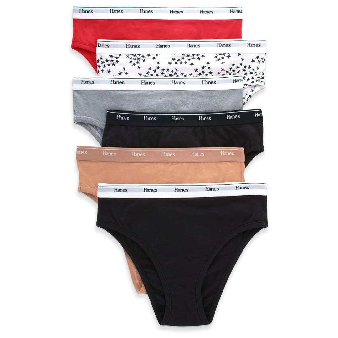 6-Pack Hanes Women's Breathable Originals Hi-Leg Panties