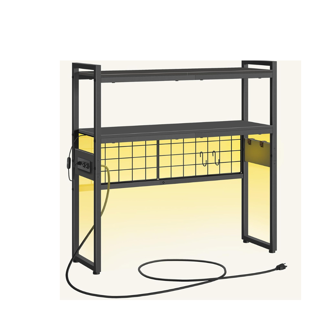 2-Tier 29.9" Wooden Storage Desktop Organizer Bookcase