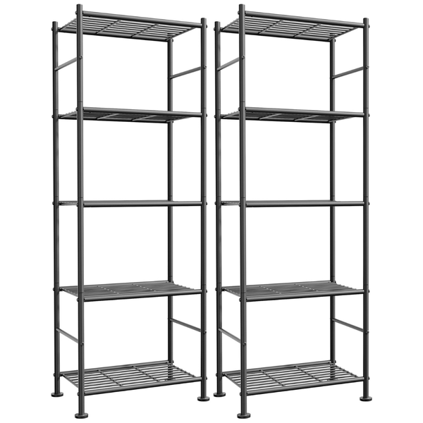 2-Pack 5-Tier Standing Metal Shelf Organizer