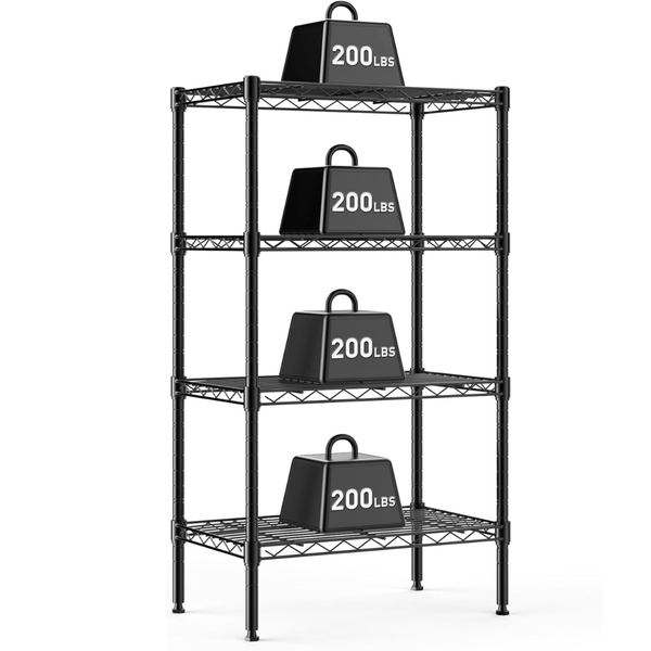 47" Dumos 4-Tier Adjustable Metal Wire Storage Shelves (Capacity: 800 LBS)