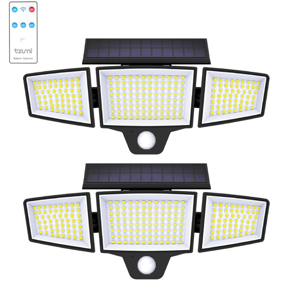 2-Pack Tzumi Solar Motion Sensor Flood Lights with Remote