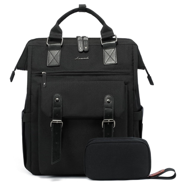 Lovevook Unisex 15.6" Laptop & College Backpack (Black)