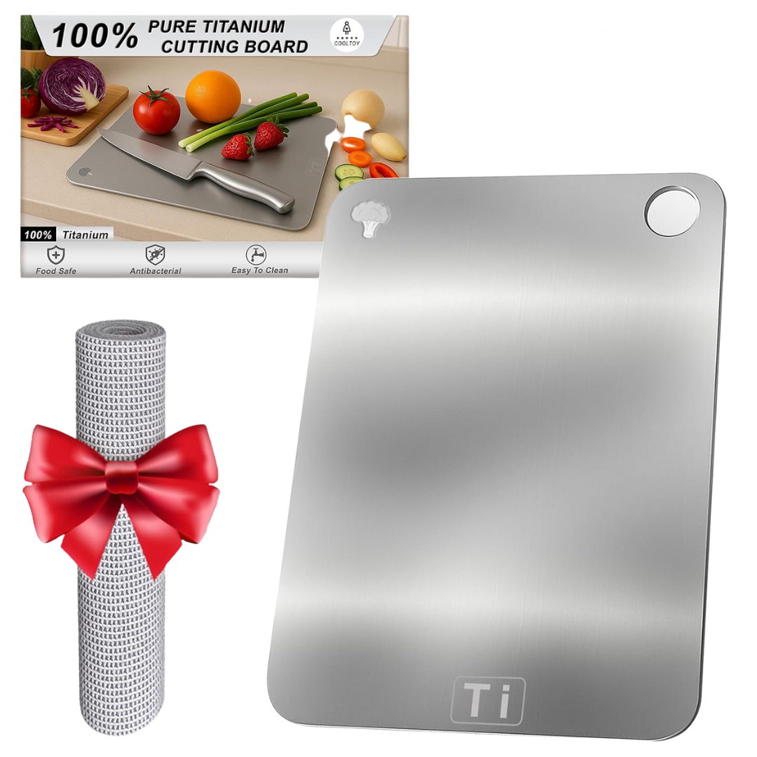 Pure Titanium Double Sided Cutting Board (11.4"-7.9")
