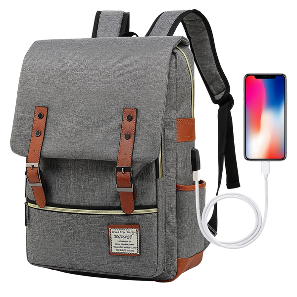 Unisex 15.6" Laptop Backpack With USB Port