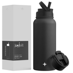 32oz Triple Insulated Water Bottle With Straw Lid And Flip Lid