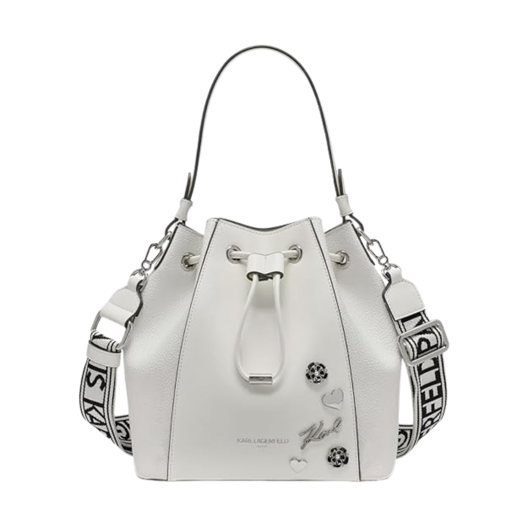 Karl Lagerfeld Paris Women's Handbags Bucket, White