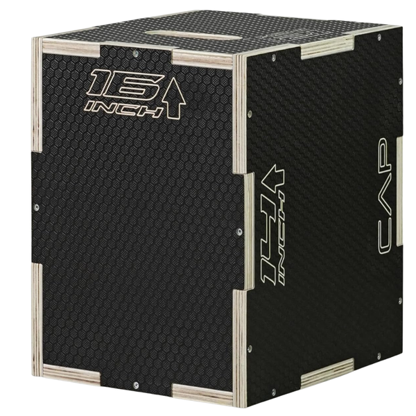 Cap Barbell 3-In-1 Non-Slip Rubber Textured Plyometric Box (16" x 14"x 12")