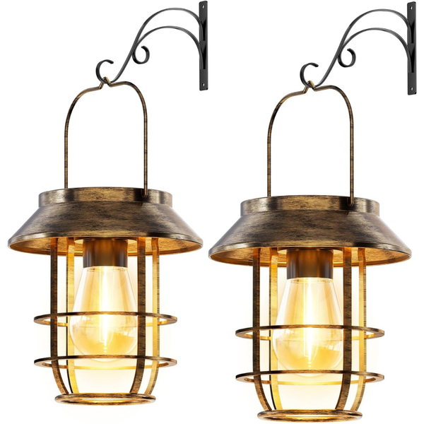 2-Pack Solar Lanterns Outdoor Waterproof Solar Lights