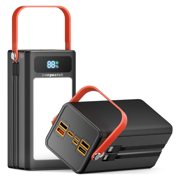 27000mAh 99Wh Portable Power Bank with Built-In Cables & Flashlight