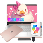 HP Flagship 14" HD Laptop (Quad Core N150 / 4GB RAM / 128GB SSD + 1TB Docking Station)