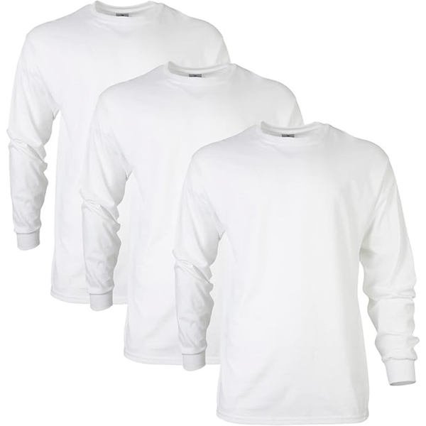 3-Pack Gildan Men's Cotton Long Sleeve T-Shirt