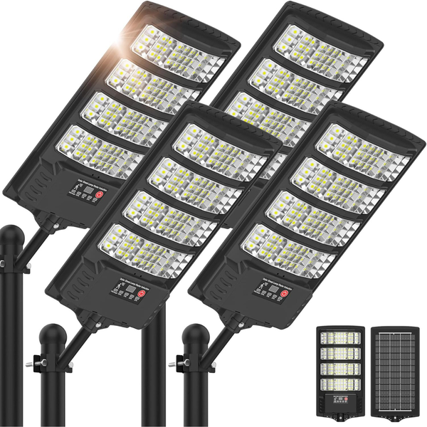 4-Pack Super Bright Wide Angle Solar Street Lights